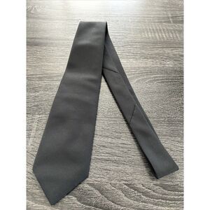 Austin Manor Vintage Black Neck Tie Polyester Silk Blend New Made In USA